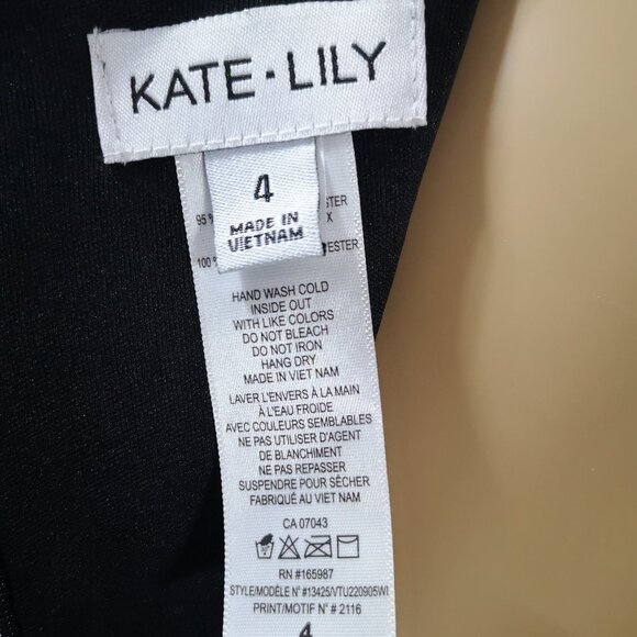 Kate-Lily Ladies V-neck Size 4 Fitted Sleeveless Dress - Picture 3 of 8